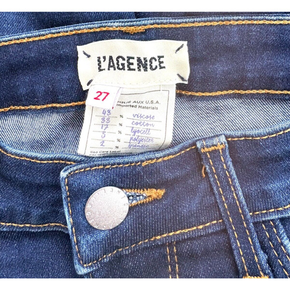 L'Agence Margot High Rise Skinny Ankle Jeans | Baltic Dark Wash 27 - Picture 2 of 7